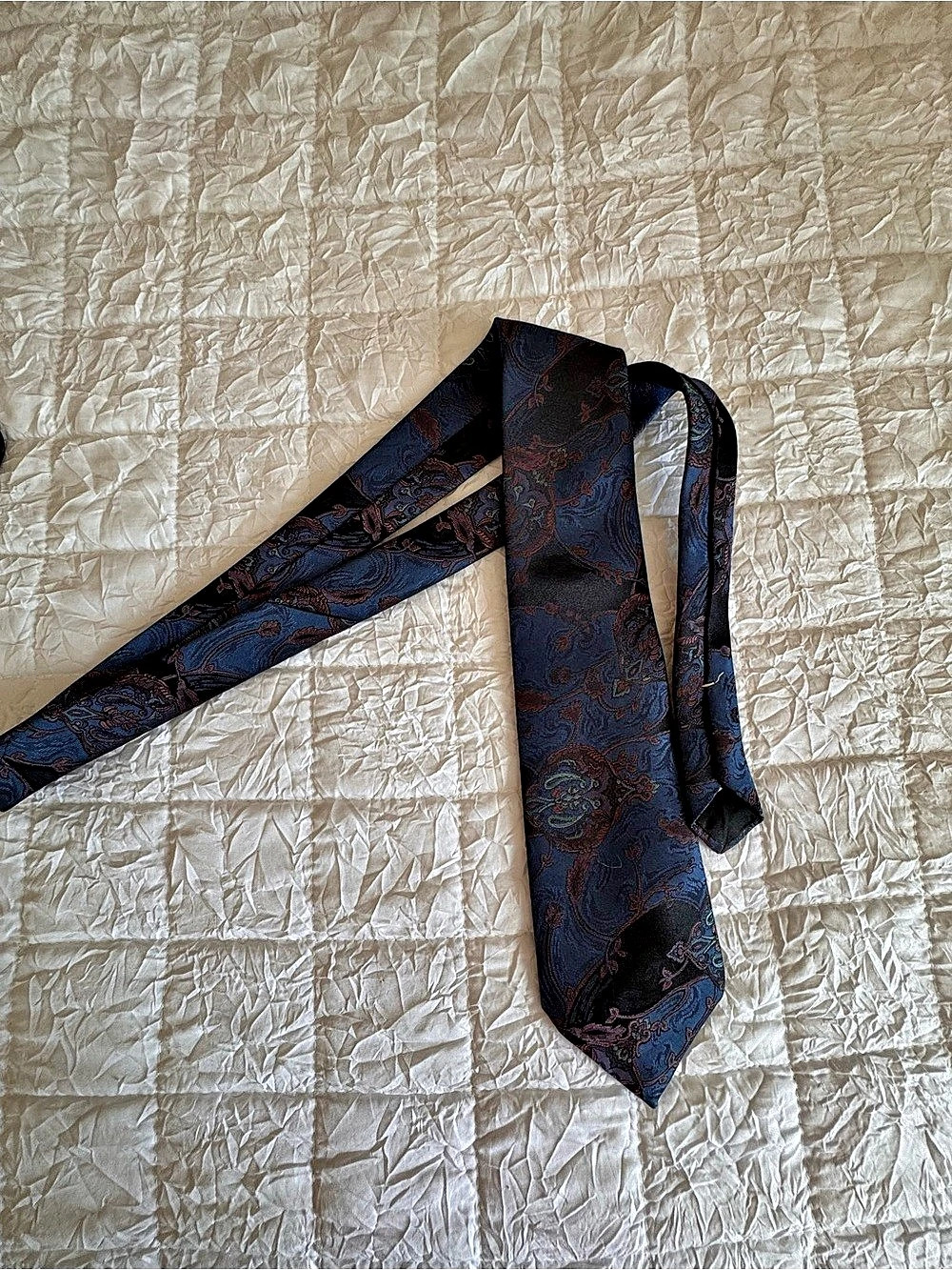 Wembley Paisley Tie in Blue & Brown